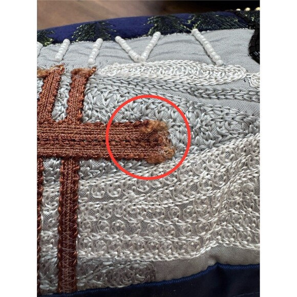 Pier 1 Beaded Merry Christmas Throw Pillow Set of 2 Owl & Winter Christmas Tree - Picture 16 of 16